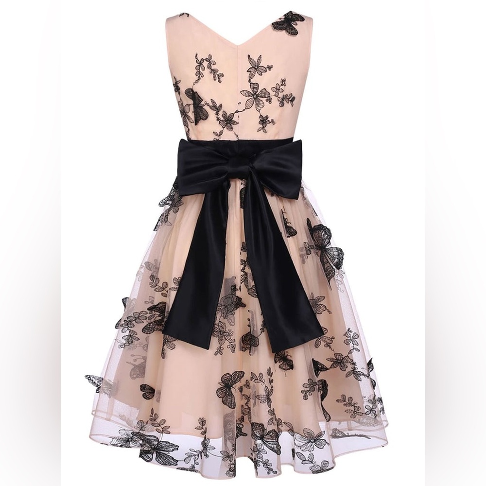 NWT Retro Stage Butterfly Embroidered Midi Dress - Picture 2 of 11